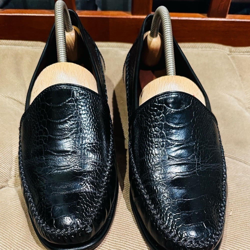 Johnston & Murphy Croc Design Loafers.
